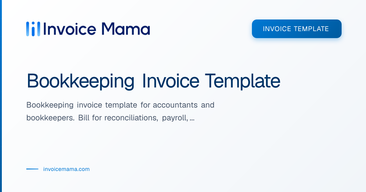 Bookkeeping Invoice Template - Free Download | Invoice Mama