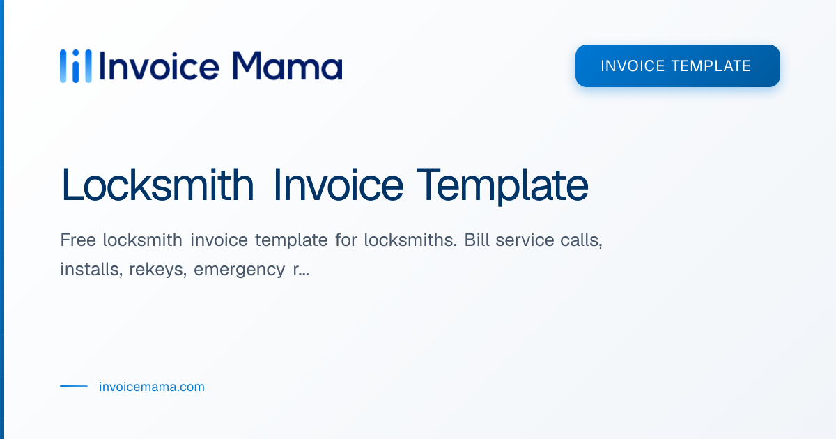 Locksmith Invoice Template - Free Download | Invoice Mama