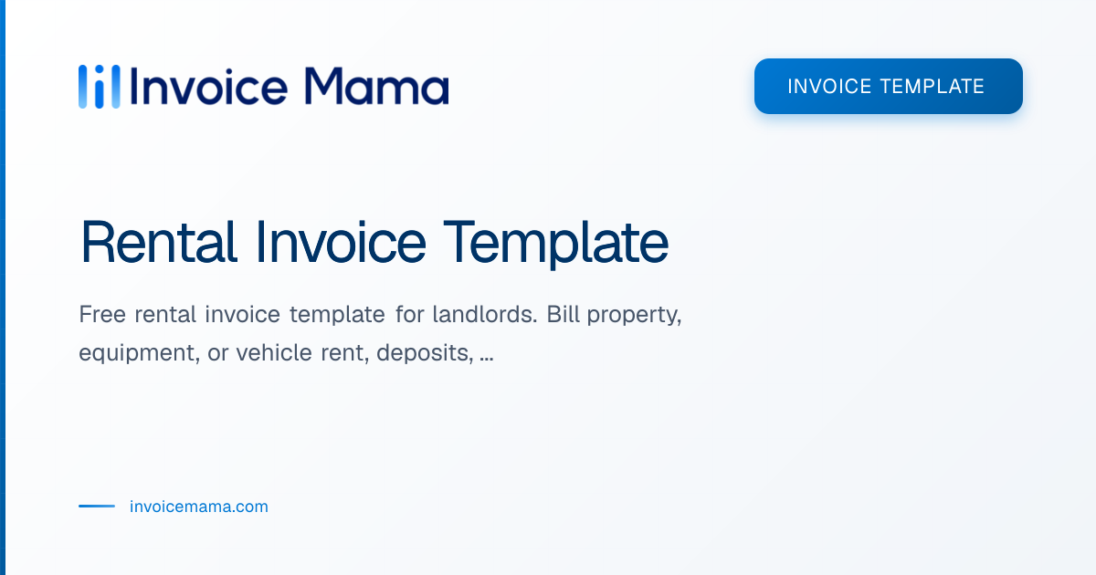 Professional Rental Invoice Template | Invoice Mama