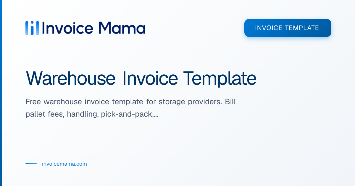 Warehouse Invoice Template - Free Download | Invoice Mama